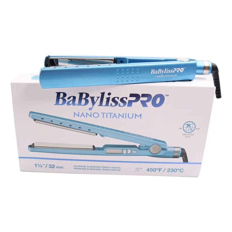 Plancha De Cabello Babylisspro Nano Titanium Iónica Digital Babnt2091t Azul