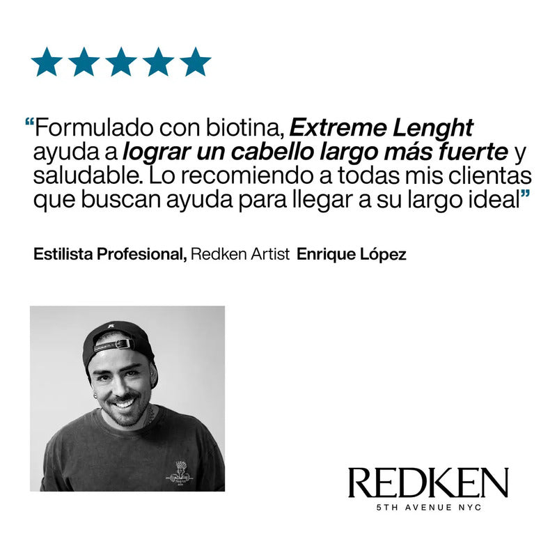Shampoo Fortalecedor De Largos Cabello Quebradizo Extreme Length 300ml Redken Redken Extreme Lenght Shampoo Extreme Lenght Redken Con Ph Balanceado E3460800 Shampoo