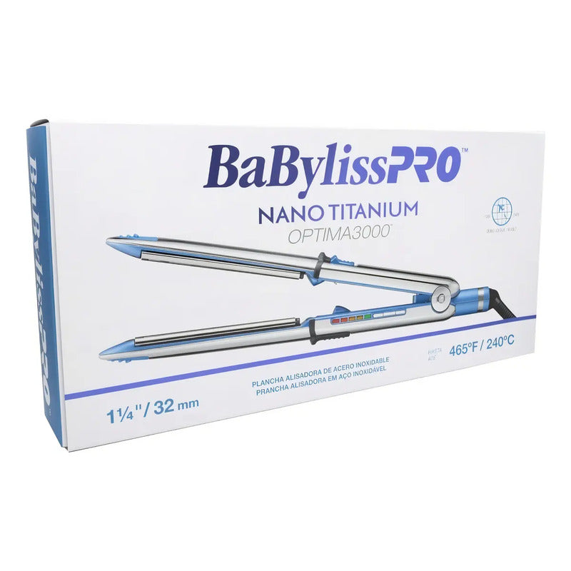 BaBylissPRO Plancha Optima 3000 Nano Titanium Plateada