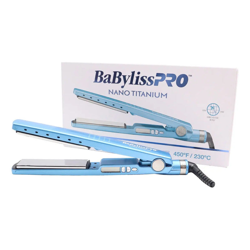 Plancha De Cabello Babylisspro Nano Titanium Iónica Digital Babnt2091t Azul