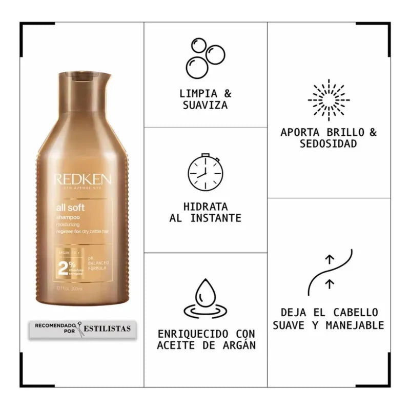 Pack Shampoo Y Acondicionador All Soft 300 Ml Redken