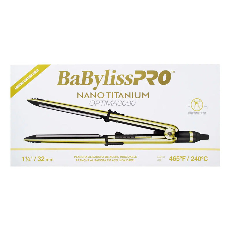 Babyliss Pro Planchita Alisado Pelo Plancha Optima 3000 Gold Color Dorado