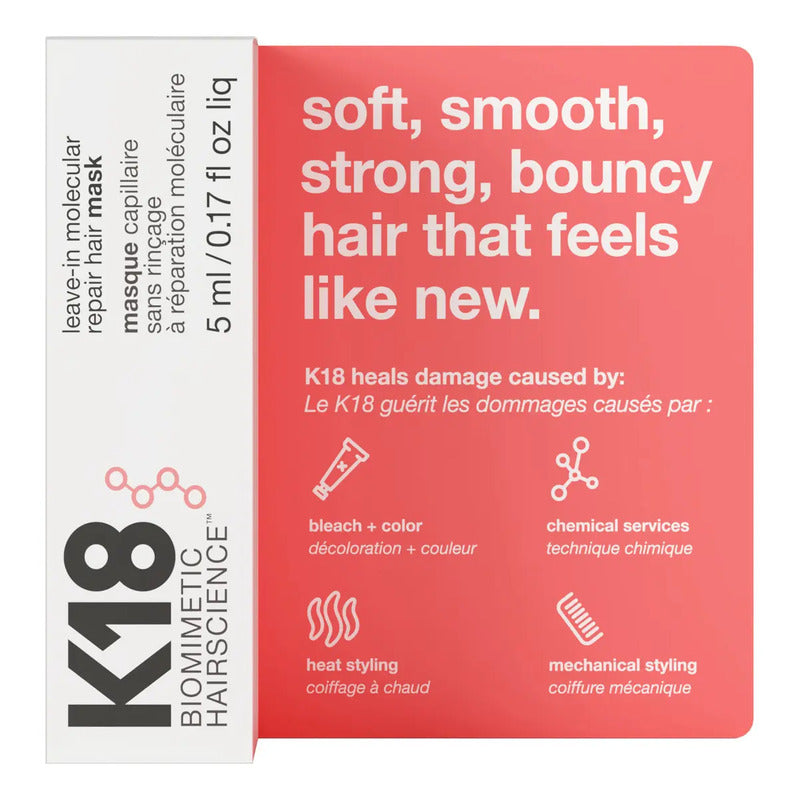 Mascarilla Molecular Reparadora Leave-in K18 Hair (5ml)