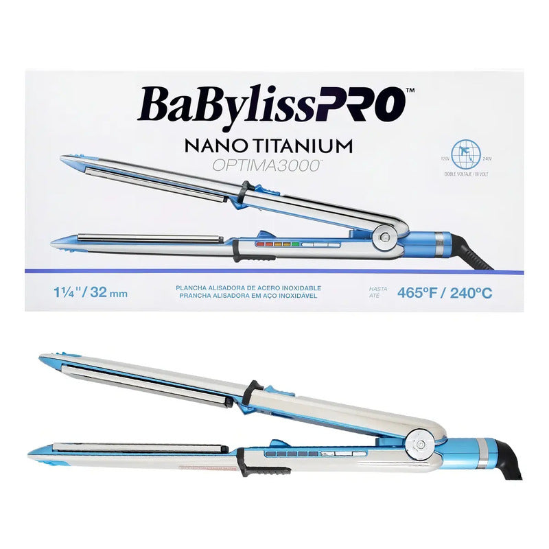 BaBylissPRO Plancha Optima 3000 Nano Titanium Plateada