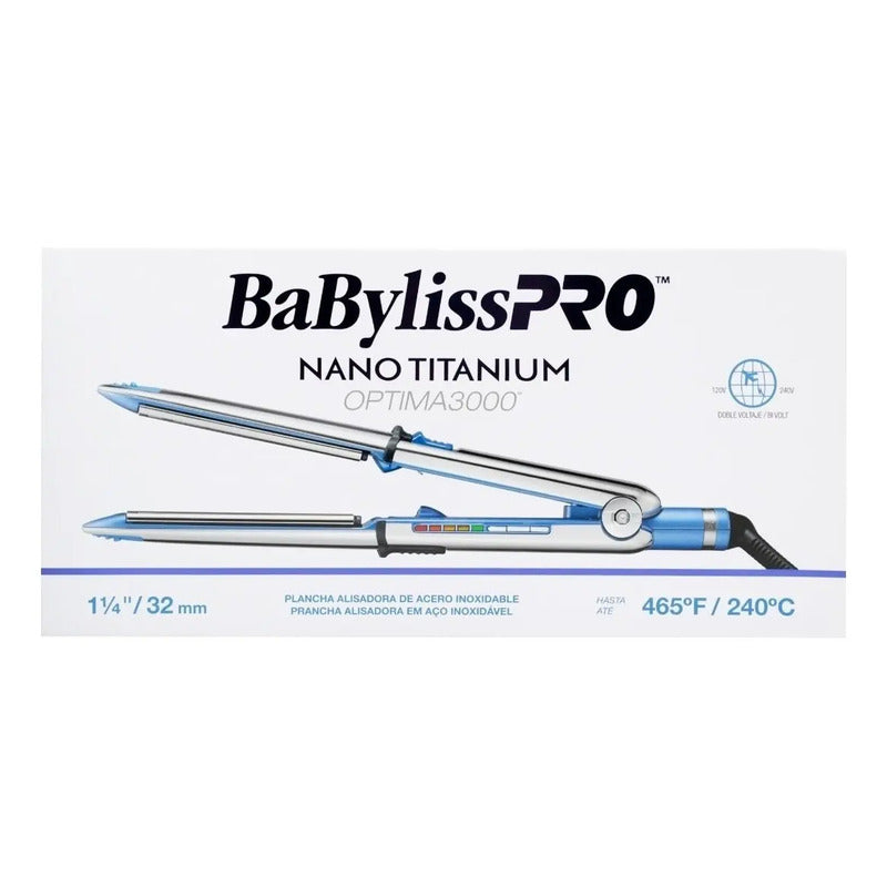 BaBylissPRO Plancha Optima 3000 Nano Titanium Plateada
