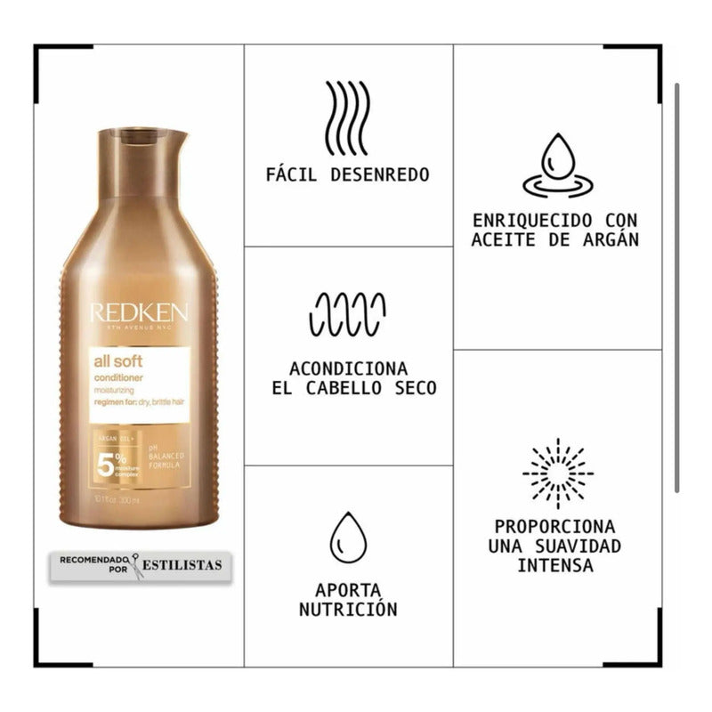 Pack Shampoo Y Acondicionador All Soft 300 Ml Redken