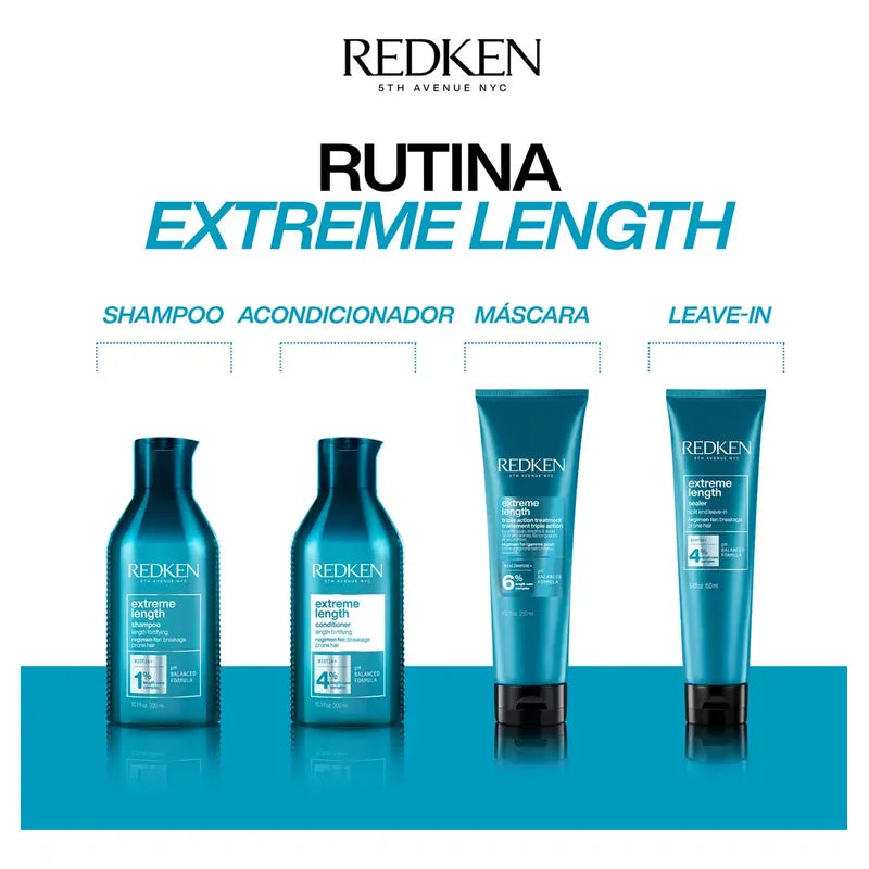 Shampoo Fortalecedor De Largos Cabello Quebradizo Extreme Length 300ml Redken Redken Extreme Lenght Shampoo Extreme Lenght Redken Con Ph Balanceado E3460800 Shampoo