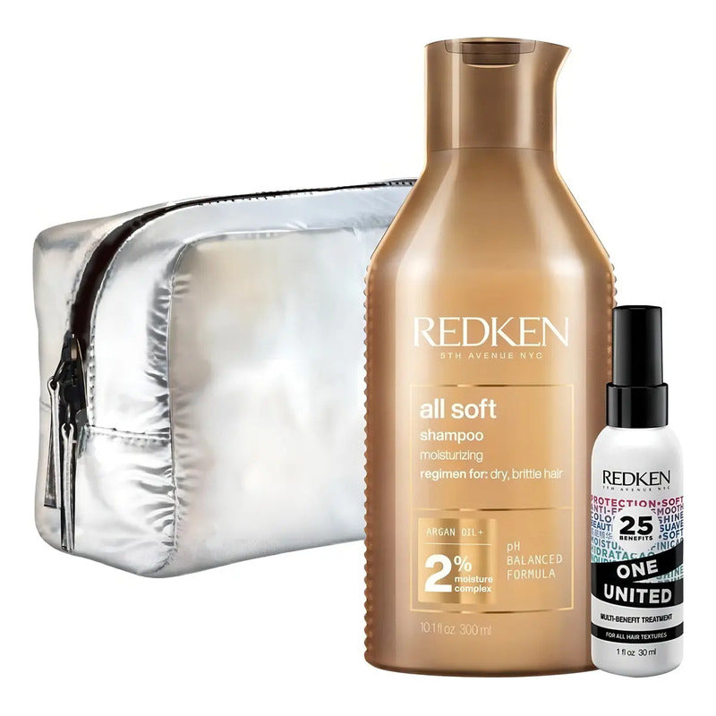 Redken Pack Shampoo All Soft 300 Ml + One United 30 Ml-cosm.