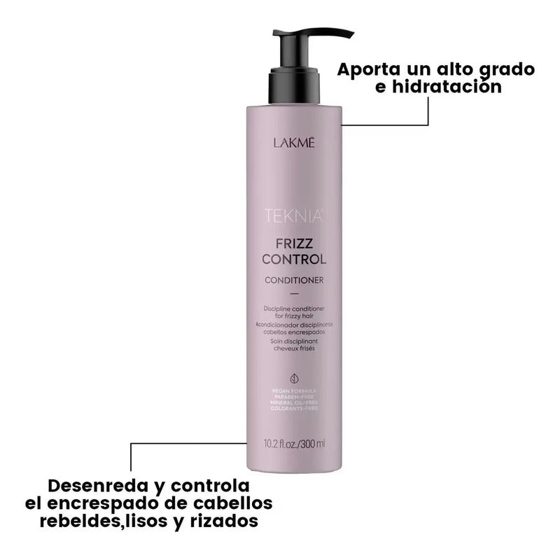 Acondicionador Lakme Teknia Frizz Control Para Cabellos Encrespados 300ml