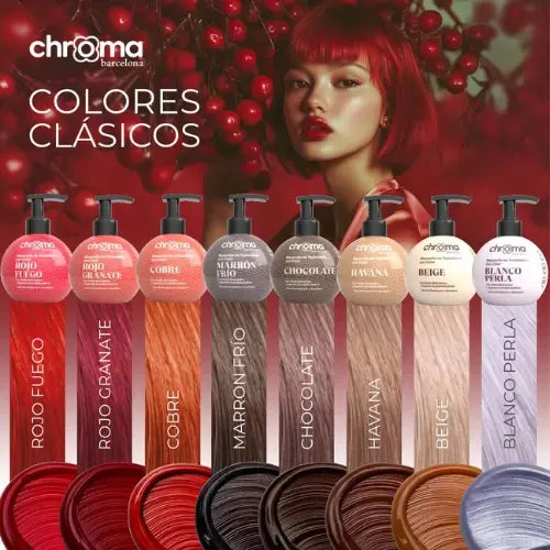 Chroma Barcelona Matizador Semi Permamente 250 Ml Tono Rojo Fuego