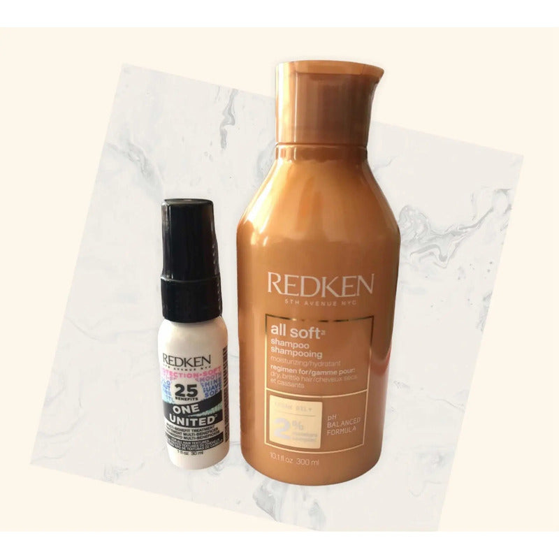 Pack Shampoo All Soft +mini One United, 300ml Redken